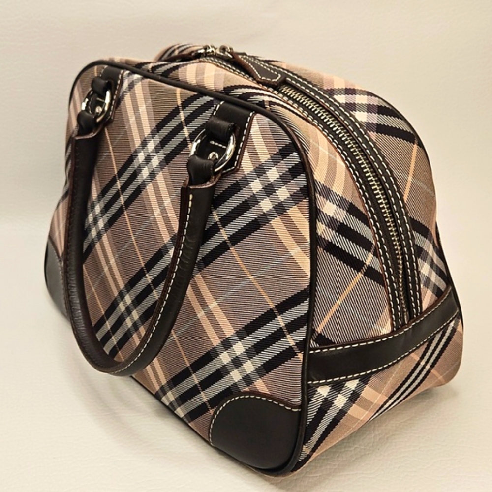 Authentic Burberry Nova Check Plaid Blue Label Handbag - Picture 4 of 15